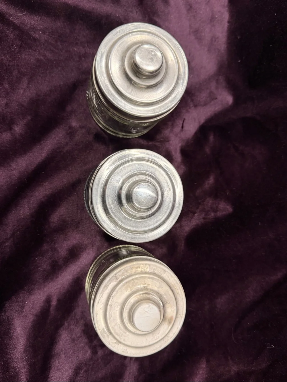 Source Unknown Clear Glass Pantry Jars with Silver Lids - Set of 3